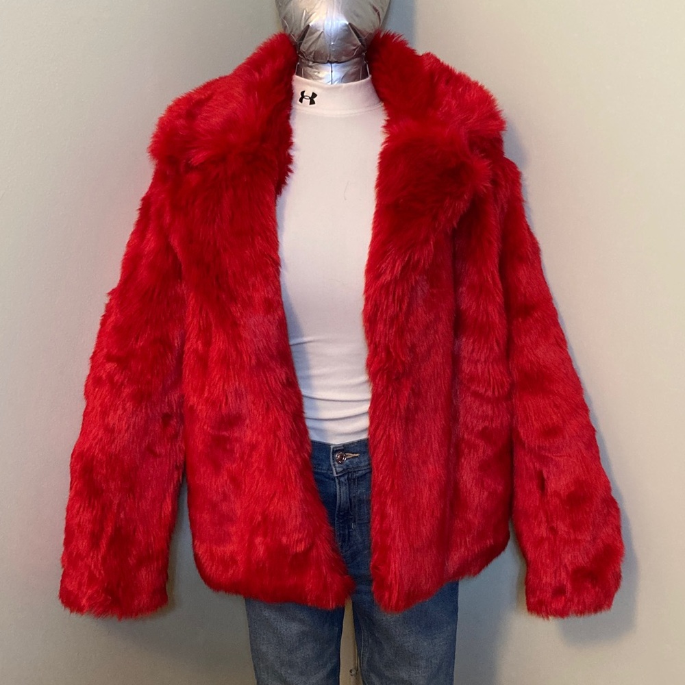 Forever 21 Vibrant Red Teddy Jacket